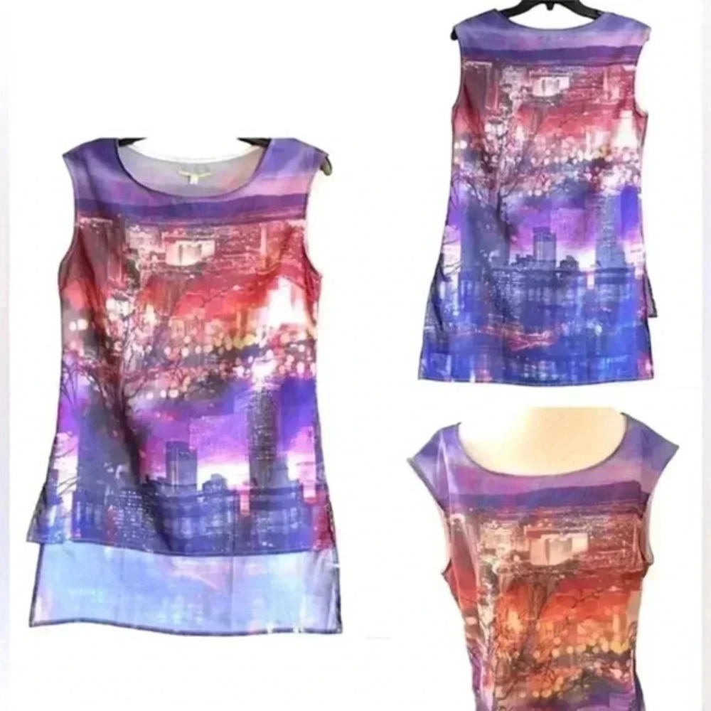 NWOT GIANNI BINI CITY LIGHTS HIGH-LOW BLOUSE